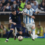 messi jugando contra francia