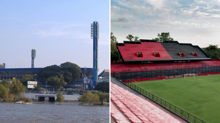 A la izquierda, el Gigante de Arroyito; a la derecha, el Coloso Marcelo Bielsa