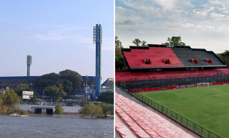 A la izquierda, el Gigante de Arroyito; a la derecha, el Coloso Marcelo Bielsa