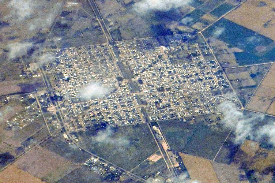 Vista aérea de la ciudad de Ceres, en el norte de la provincia de Santa Fe