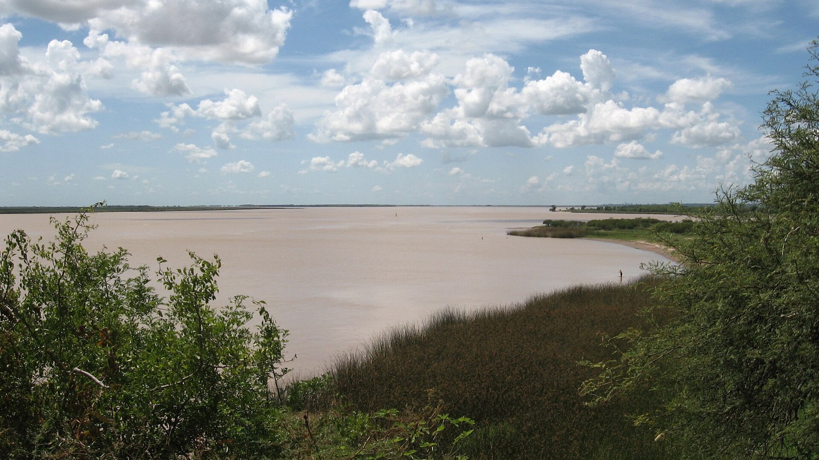 El río Paraná visto desde la barranca de Vuelta de Obligado, en San Pedro
