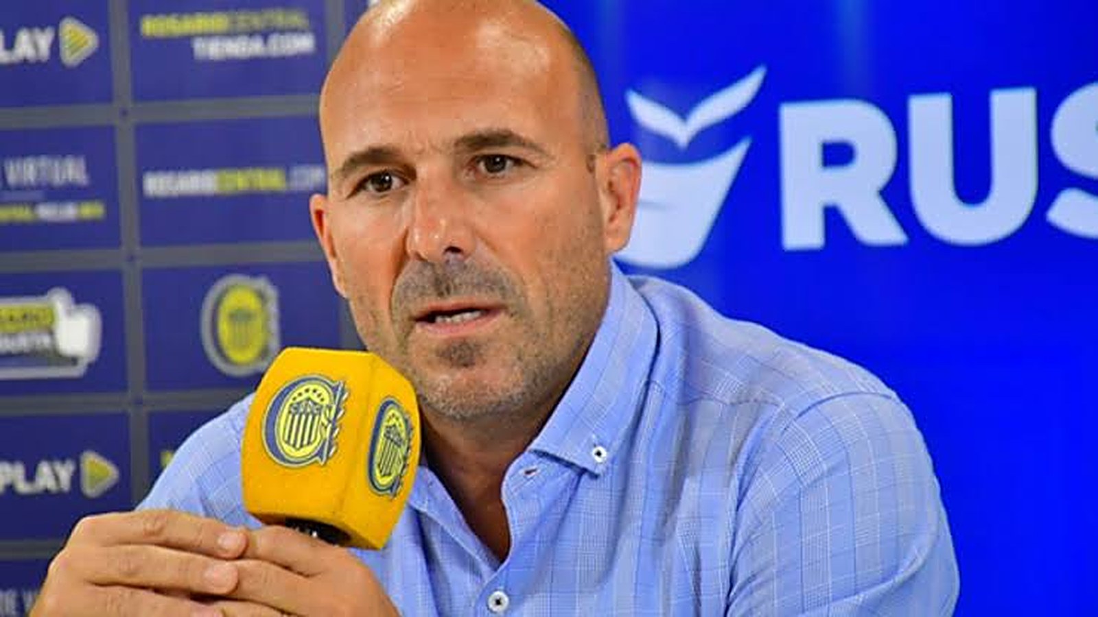 Gonzalo Belloso, presidente de Rosario Central, en conferencia de prensa