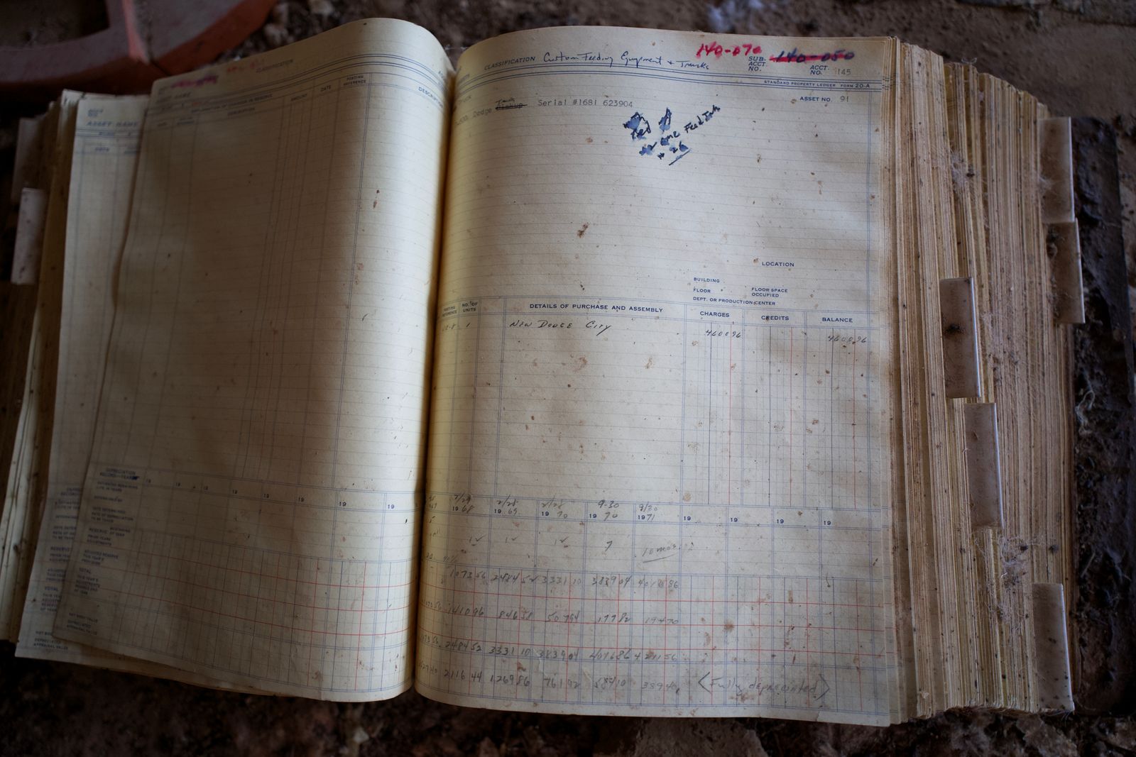 Libro de registros antiguo abierto con anotaciones manuscritas